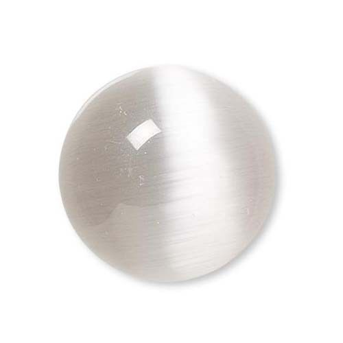 2 Smooth Grade A Glass Cats Eye Fiber Optic 14mm Half Round Flat Back Cabochons - Picture 6 of 11