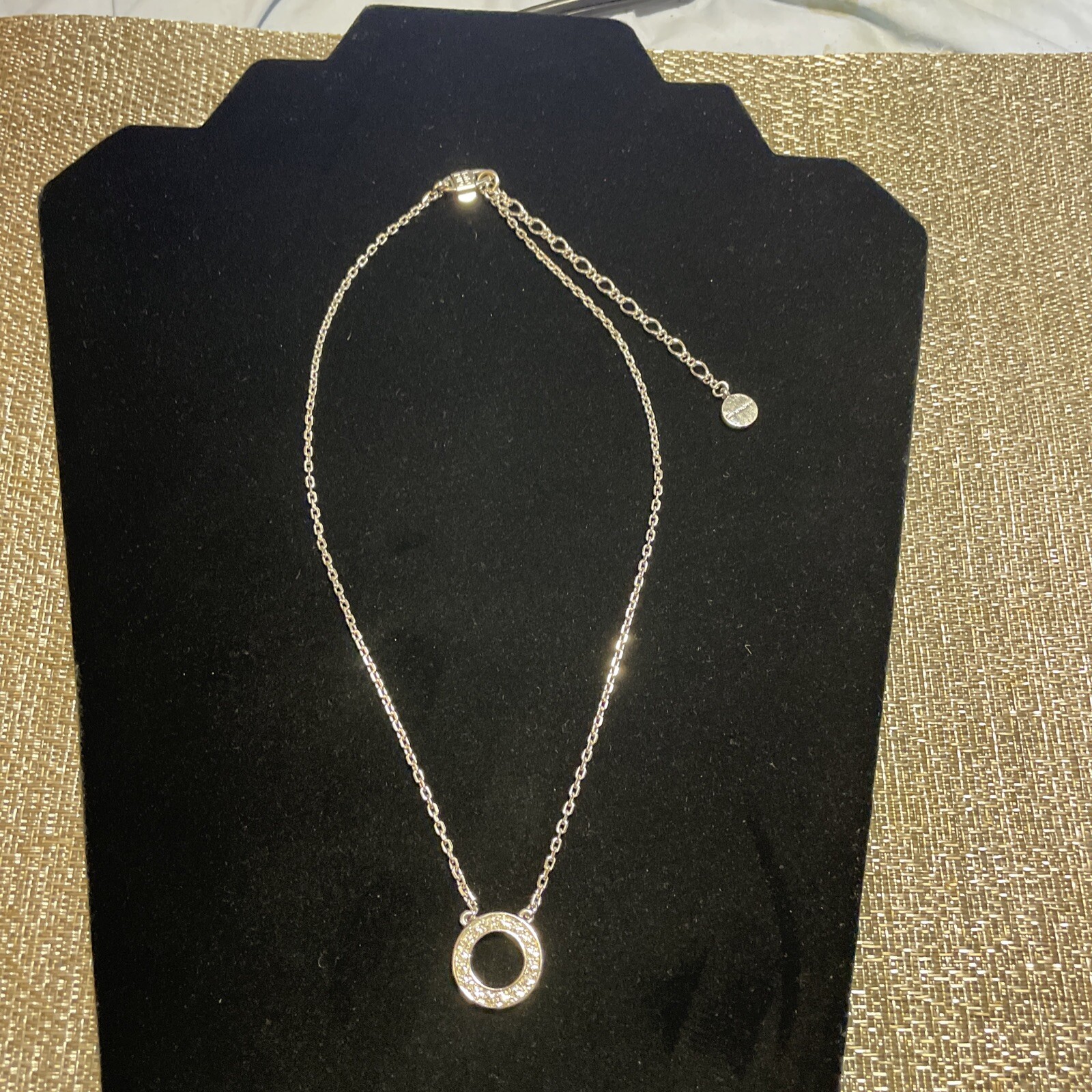 Givenchy Necklace  Circle Clear Crystal Rhineston… - image 1