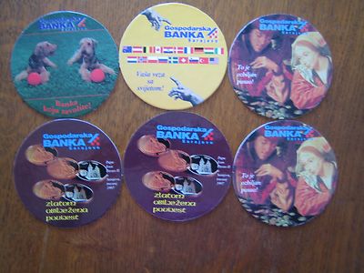 Bierdeckel, Staatsbank Sarajevo, Satz, 6 Verschiedene