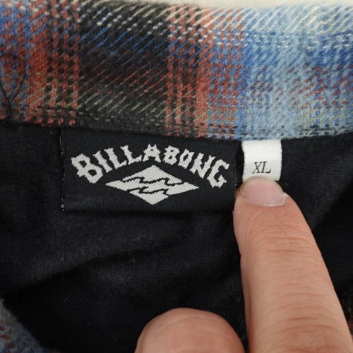 Vintage Billabong Jacket Mens XL Blue Brown Plaid Flannel Chill Factor Coat 90s - Picture 11 of 12