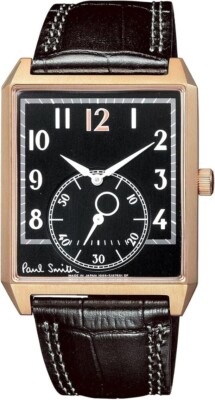 Paul Smith Watch West Minster Black Gold Square Men's Made in Japan New