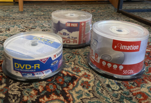 Disques DVD-R Verbatim, 4,7 Go, 16 x, broche, argent mat, 25/pack plus 2 packs de 50 - Photo 1/8
