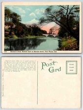 Fort Wayne Indiana HARMAR'S FORD ON MAUMEE RIVER BRIDGE Postcard P410