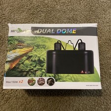 REPTI ZOO Dual Reptile Light Fixture for Reptile Dome UVB Light Fixture Dual Lam