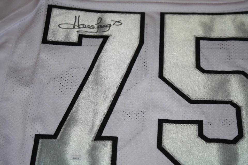 OAKLAND/LA RAIDERS HOWIE LONG #75 SIGNED CUSTOM RUSH JERSEY SB XVIII CHAMP JSA   - Image 3 of 3