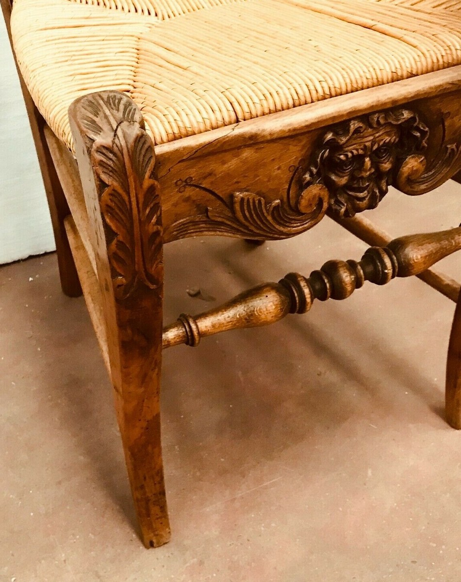 Fauteuil en Merisier massif, époque Empire – Dé