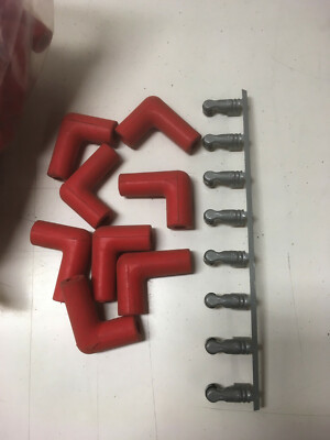 High-Temp 90 Degree Spark Plug Wire Boots & Terminals 8 Pack fits 7mm