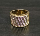 Rhinestone Ring Size 6 Vintage 18kt Hge Gold