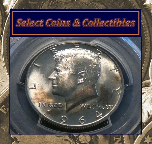 1964-D Kennedy Half Dollar 50 Cents BU PCGS MS64 Beautiful Toned Gem! #1058