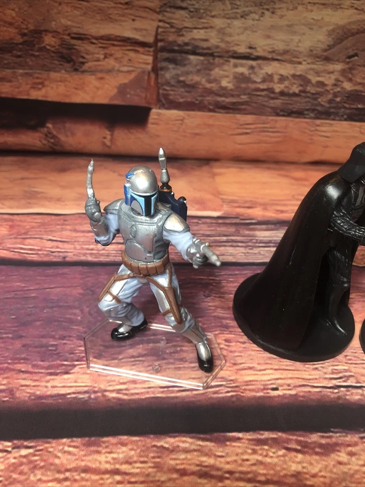 Official Star Wars Lot Luke Skywalker, boba fett, darth vader, 3" Plastic Figure - Image 2 of 4