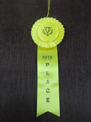 yellow FIFTH PLACE Rosette Ribbon 3x10 wreath star center 5th | eBay