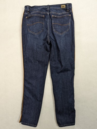 Lee Slim Fit Skinny Leg Mid Rise Womens Jeans Sculpting Piping Size 14 Medium - Picture 7 of 8