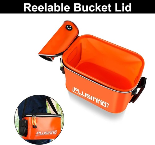 Self-Supporting Fishing Bucket - Collapsible Live Bait Container for Outdoors - Picture 7 of 9