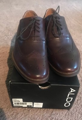 Aldo men\'s casual dress shoes size 13, brown black Aldo Mens Sneakers Saddle Shoe Brown Leather Gray Felt size  main image 2