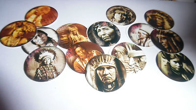 Pre Cut One Inch Bottle Cap Images Native American Indians Free Shipping
