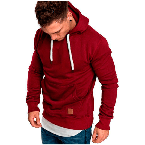 Men Hoodie Casual Hooded Solid Pocket Slim Fit Sweatshirts Pullover Sweater Tops - Picture 9 of 18