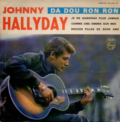 disque vinyle 45 tours EP Johnny hallyday Da dou ron ron avec languette - Photo 1/2