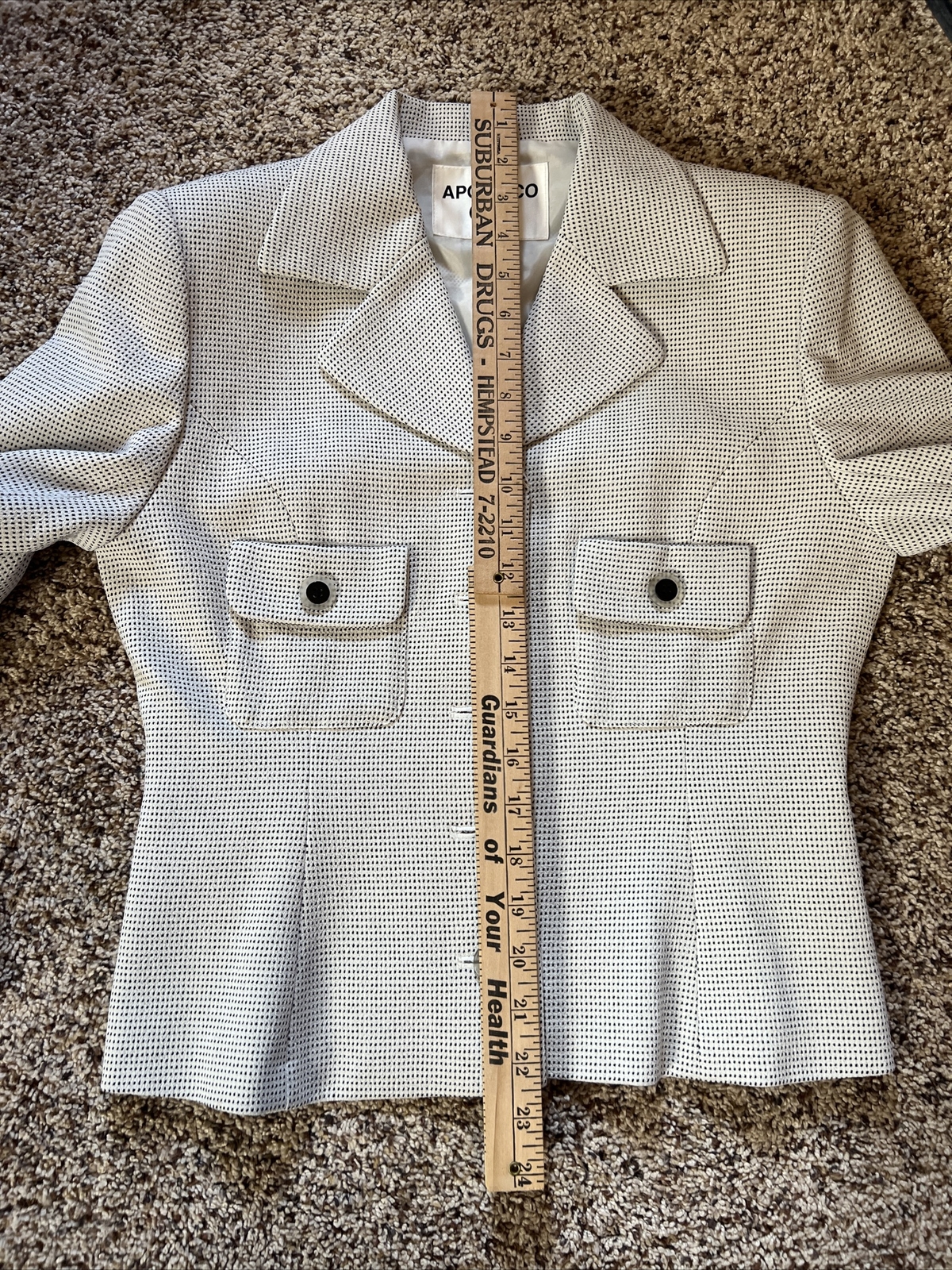 Apobbico Classic White Black Skirt Suit Lined Tailored Japanese Tags Women’s image 7
