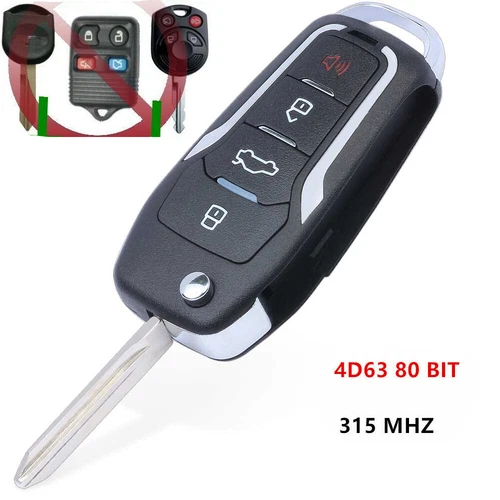 Upgraded FLIP KEY REMOTE FOR 05-14 FORD MUSTANG 4D63 CHIP KEY KEYLESS ENTRY FOB