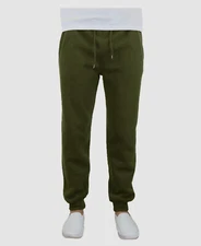 $34 Galaxy By Harvic Men's Slim-Fit Green Ribbed Jogger Sweatpants Size XL
