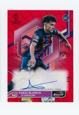 2022-23 Fabio Blanco Topps Finest Red Wave Refractor Autographed Rookie Card 4/5. rookie card picture