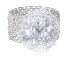 Ganz E7 Baby Girl 0-12 mo Misty Gray Soft Hair Headband w/ Flower ER59394