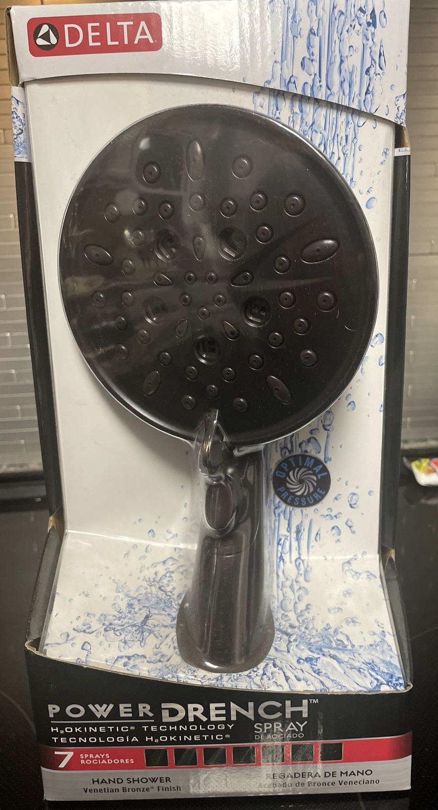 Delta Power Drench 7Spray Handheld Bronze, New eBay