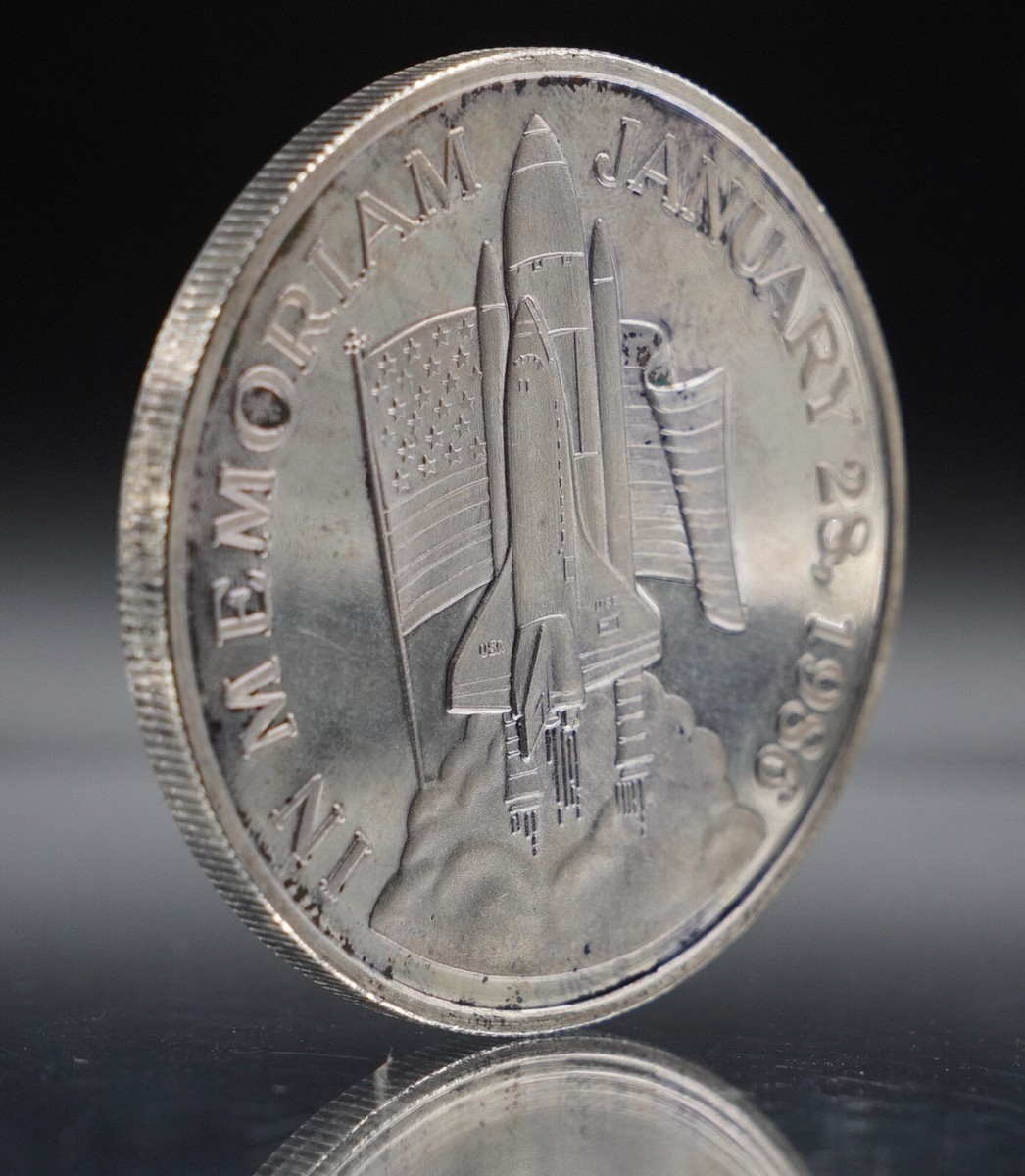 1986 American Pacific Mint Challenger Memoriam 2oz 999 FINE Silver