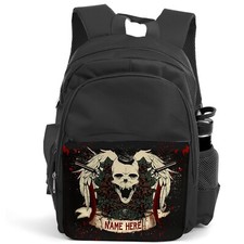 Personalised Tattoo Backpack Adults Work Travel Bag Womens Skull Rucksack SH231