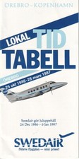 Swedair timetable 1986/12/24 local for &Ouml;rebro
