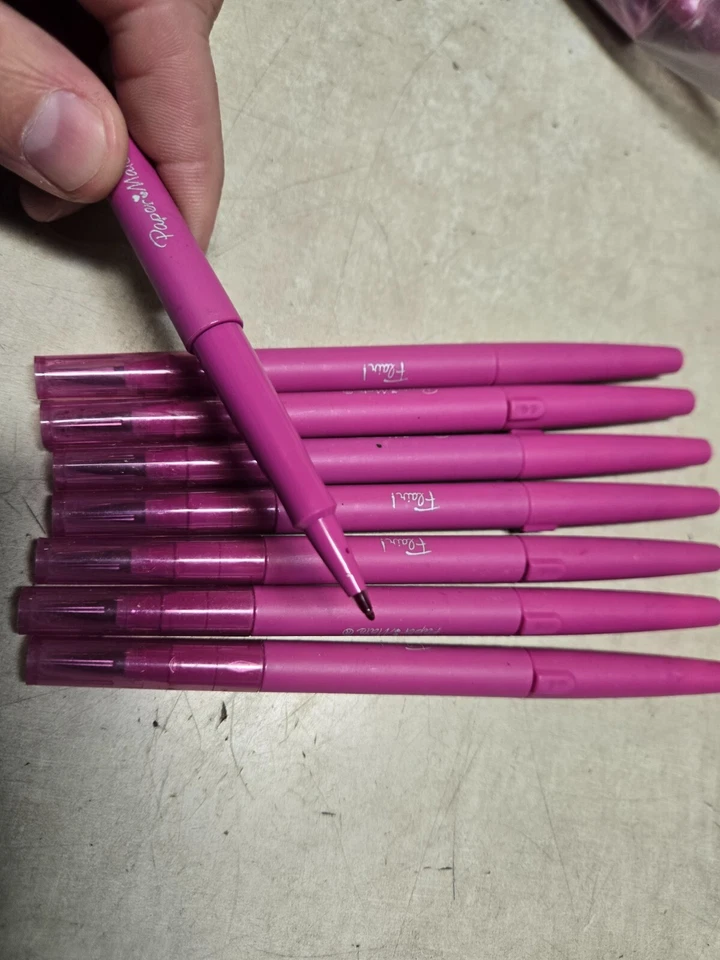 Лот из 8 Paper Mate Flair Двойной Наконечник Щетка Фетровый Наконечник Ручка Розовая Никогда не использовалась! - Изображение 2 из 3