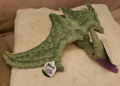 GoDog Terry the Terradactyl Large Chew Guard Squeaker Plush Dog