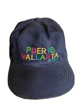 Vintage Puerto Vallarta Mexico Spellout Hat Cap Snapback 1980s 80s Embroidered