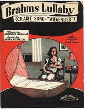 1935 Sheet Music Brahms Lullaby Cradle Song - "Wiegenlied"