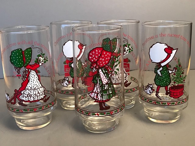 holly hobbie coke christmas glasses