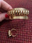 Vintage sarah coventry Gold Tone Bracelet Cuff And Ring Cuff