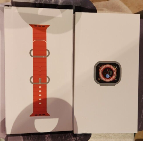 Apple Watch Ultra 49mm Titanium Case with Orange Alpine Loop, Small (GPS +... - Picture 2 of 14