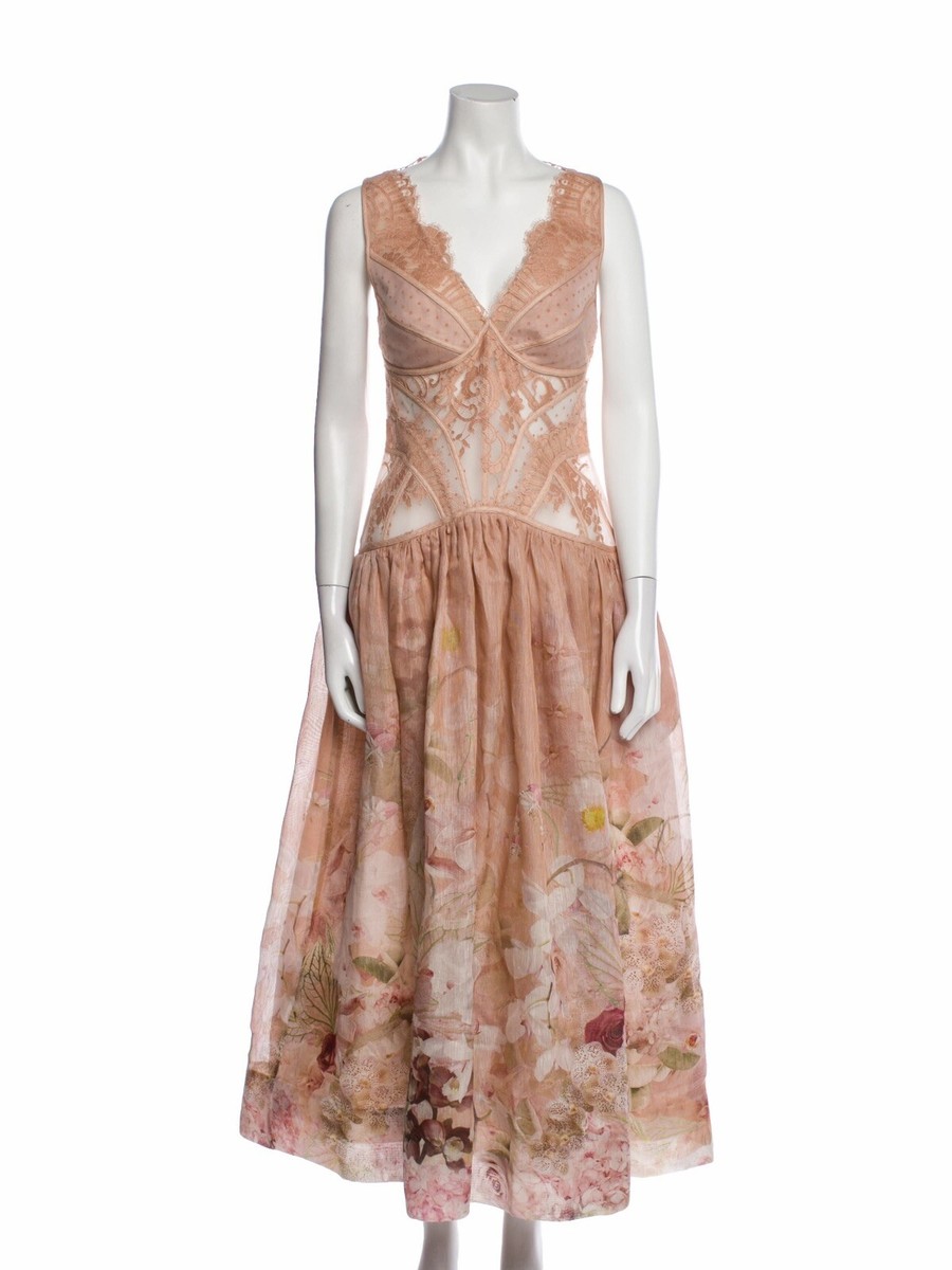 ワンピース Zimmermann Pink Silk Linen Midi Dress s-l1200.jpg