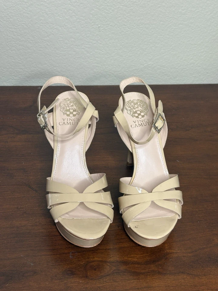 Vince Camuto Paden Mujer Cuero Puntera Abierta Tacones Marfil Hueso Talla 6.5 m Foto 2 de 4
