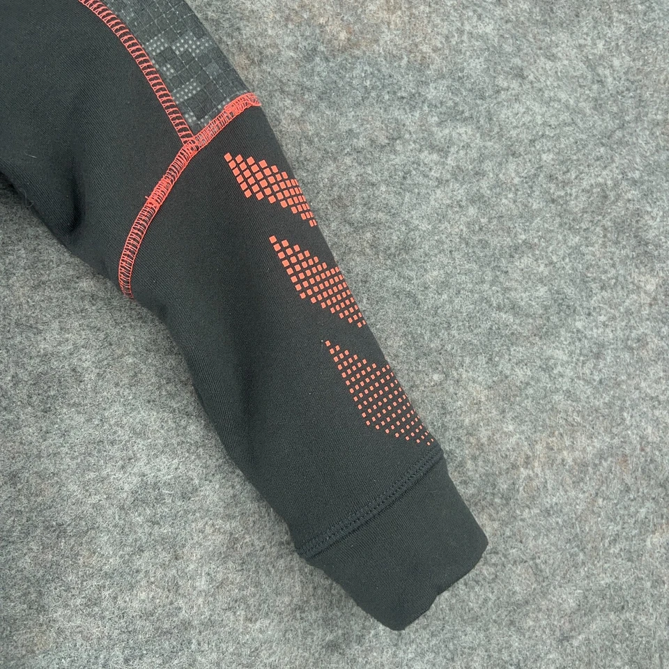 Asics Sudadera Niños Talla 5/6 Gris Rojo Cremallera Completa Sudadera con Capucha Correr Al Aire Libre Foto 3 de 4