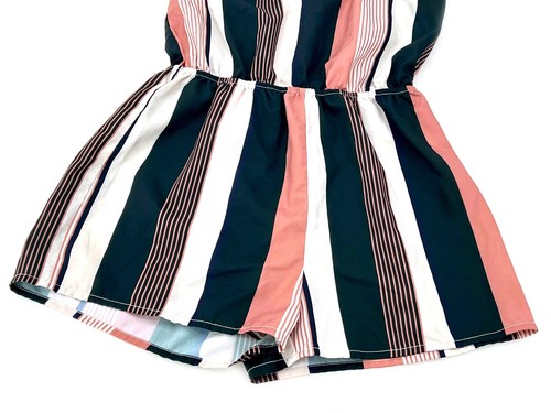 Girls' Sleeveless Striped Romper Multicolor Size 9Y - Picture 3 of 6