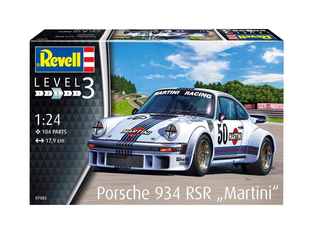 Revell 1:24 Porsche 934 RSR ""Martini"" Model Car Kit - 07685