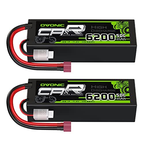 OVONIC 2s Batteria Lipo 6200mAh 50C 7.4V batteria Lipo con Deans Plug (T1t)