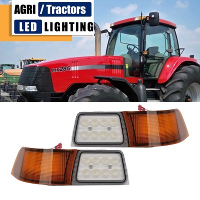 For Case IH Magnum MX180,MX200,MX210,MX215 Pair Amber Cab lights White Work Lamp
