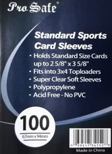 100 Pro Safe Loose Card Sleeves Soft Penny Standard Sports FREE SHIPPING