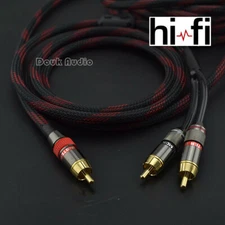 Hi-Fi Subwoofer BASS Cable 1×RCA to 2×RCA Male Audio Splitter Signal Cable Cord