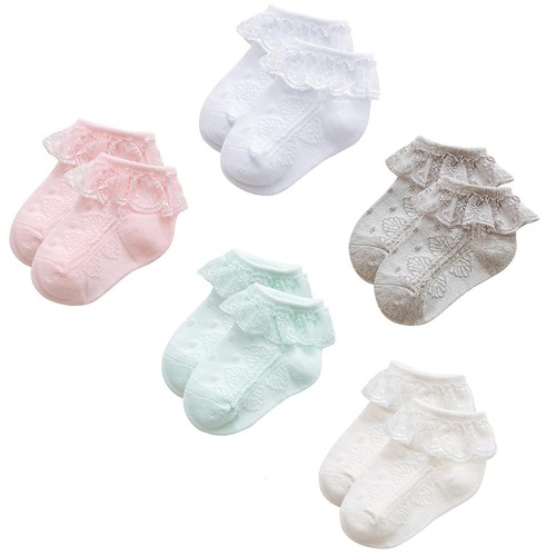 Preemie Socks Baby Girl Super Soft Infant Newborn Socks Baby Girl Ruffle Sock - 第 1/7 張圖片