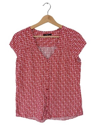 ZERO Kurzarm-Bluse Damen Bluse Gr. DE 34 rot-pink-weiß Casual-Look