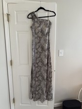 Silver Snake One Shoulder Sequin Formal Gown Long Sleeveless