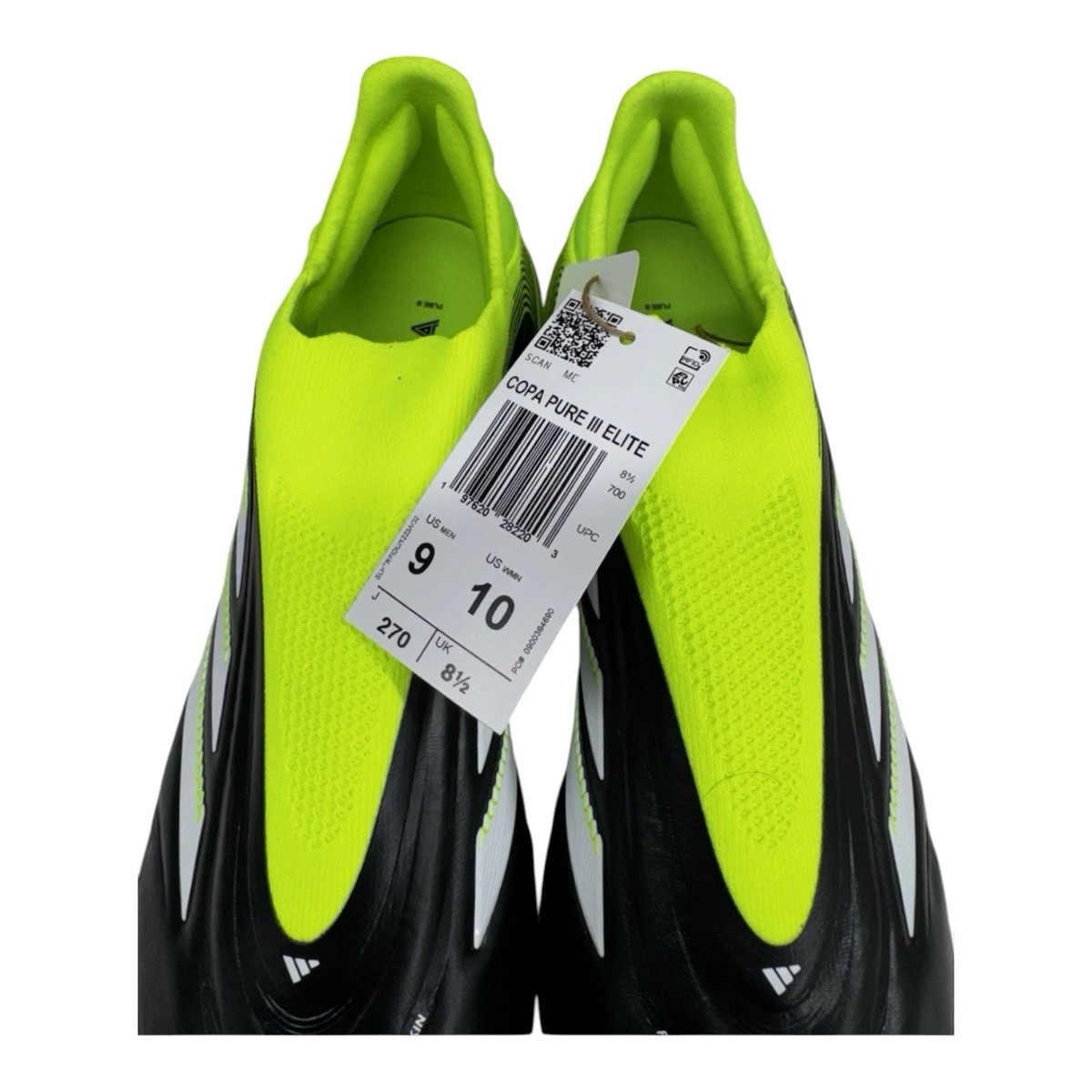 ADIDAS COPA PURE 3 ELITE LACELESS FG CLEATS JH6302 BLACK 